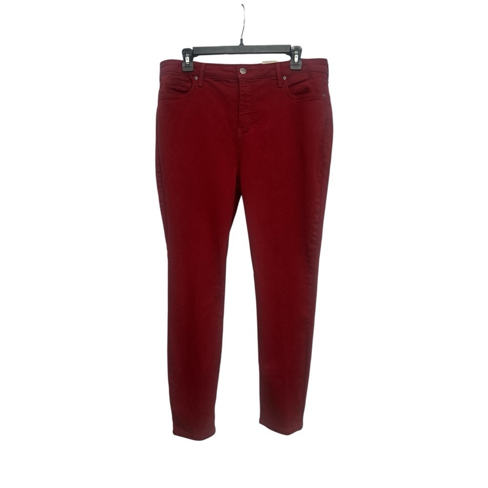 NYDJ For Chicos Skinny Ankle Jeans In Enamel Red Size 14 Lift X Tuck Denim NWT